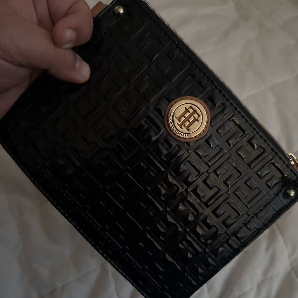 Tommy Hilfiger Embossed Black Pouch